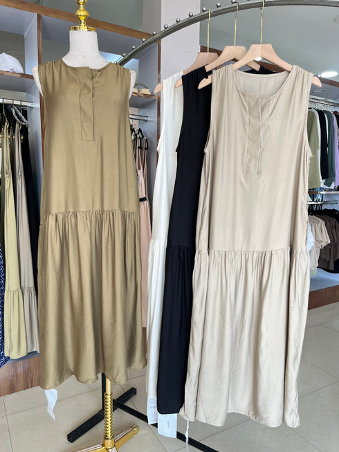 Casual Sleeveless Flounce Dress
